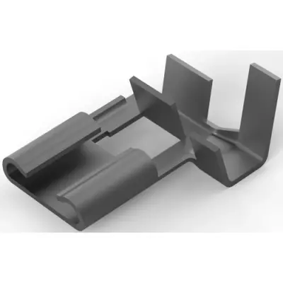 Uninsulated flat plug sleeve, 6.35 x 0.81 mm, 0.82 to 2.08 mm², AWG 18 to 14, brass, 63096-1 - 1
