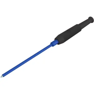 Miniature test probe, solder connection, 30 VAC/60 VDC, CAT O, black, 931376100 - 1
