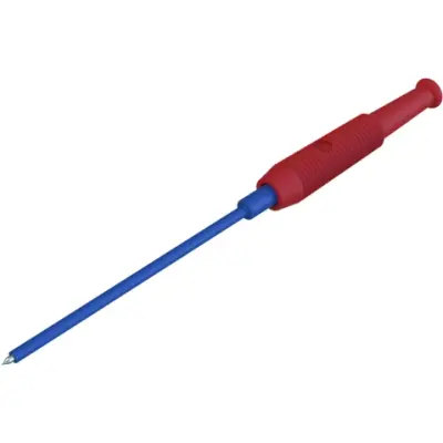 Miniature test probe, solder connection, 30 VAC/60 VDC, CAT O, red, 931376101 - 1
