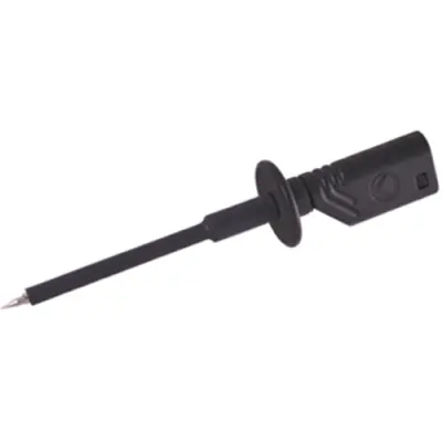 Test probe, socket 2 mm, rigid, 1000 VAC/VDC, CAT III, black, 975017700 - 1