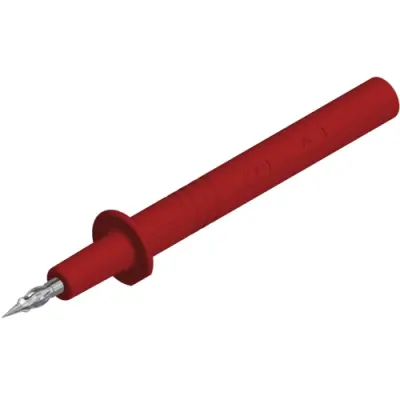 Test probe, socket 4 mm, rigid, 30 VAC/60 VDC, CAT O, red, 973369101 - 1
