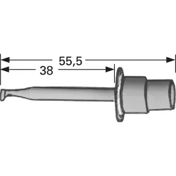 Ultra-fine test probe, white, max. 2 mm, L 55.5 mm, solder connection, MJ-032 WHITE