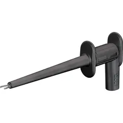 Clamp test probe, black, max. 2 mm, L 75 mm, CAT II, socket 2 mm, 65.9187-21