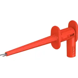 Clamp test probe, red, max. 2 mm, L 75 mm, CAT II, socket 2 mm, 65.9187-22