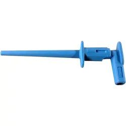 Clamp test probe, blue, max. 2 mm, L 75 mm, CAT II, socket 2 mm, 65.9187-23