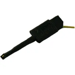 Miniature clamp test probe, black, max. 1 mm, L 35 mm, CAT O, pin 0.64 mm, 974201100