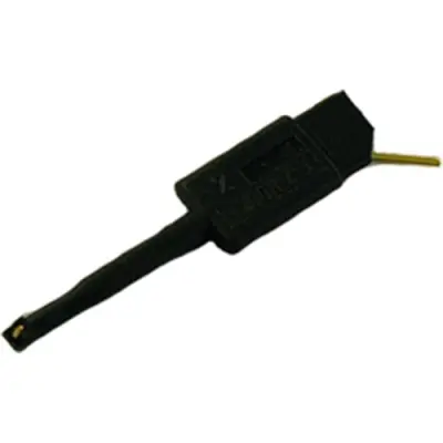 Miniature clamp test probe, black, max. 1 mm, L 35 mm, CAT O, pin 0.64 mm, 974201100 - 1