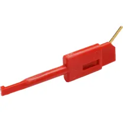 Miniature clamp test probe, red, max. 1 mm, L 35 mm, CAT O, pin 0.64 mm, 974201101