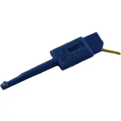 Miniature clamp test probe, blue, max. 1 mm, L 35 mm, CAT O, pin 0.64 mm, 974201102
