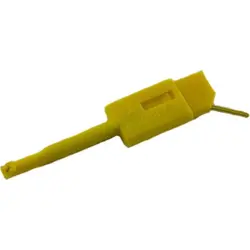 Miniature clamp test probe, yellow, max. 1 mm, L 35 mm, CAT O, pin 0.64 mm, 974201103