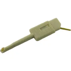 Miniature clamp test probe, white, max. 1 mm, L 35 mm, CAT O, pin 0.64 mm, 974201107
