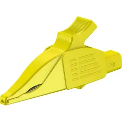 Alligator clip, yellow, max. 30 mm, L 92 mm, CAT IV, socket 4 mm, 66.9561-24