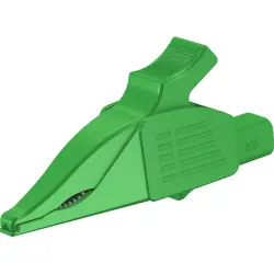 Alligator clip, green, max. 30 mm, L 92 mm, CAT IV, socket 4 mm, 66.9561-25