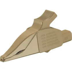 Alligator clip, brown, max. 30 mm, L 92 mm, CAT IV, socket 4 mm, 66.9561-27