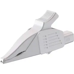 Alligator clip, white, max. 30 mm, L 92 mm, CAT IV, socket 4 mm, 66.9561-29