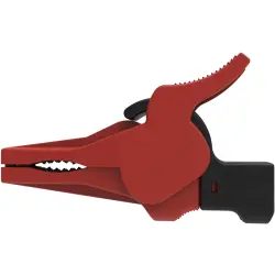 Safety alligator clip, red, max. 34 mm, L 88.5 mm, CAT III, CAT IV, socket 4 mm, SAK 9230 NI / RT
