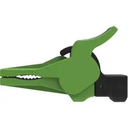 Safety alligator clip, green, max. 34 mm, L 88.5 mm, CAT III, CAT IV, socket 4 mm, SAK 9230 NI / GN