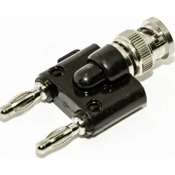 Adapter, 2 x 4 mm plug to BNC plug, black, BU-P1270