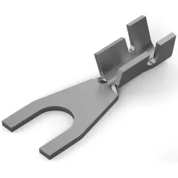 Uninsulated forked cable lug, 0.75-2.5 mm², AWG 18 to 13, M4, metal, 140791-2