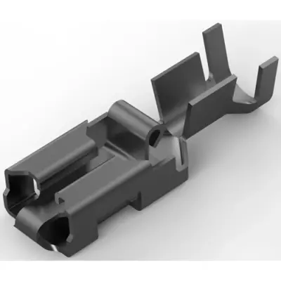 Uninsulated flat plug sleeve, 6.35 x 0.81 mm, 2.62 to 4.17 mm², AWG 13 to 11, phosphor bronze, tin-plated, 154717-7 - 1