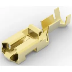 Uninsulated flat plug sleeve, 6.35 x 0.81 mm, 0.82 to 2.08 mm², AWG 18 to 14, brass, 154718-1