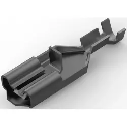 Uninsulated flat plug sleeve, 6.35 x 0.81 mm, 0.32 to 0.82 mm², AWG 22 to 18, brass, tin-plated, 63119-1