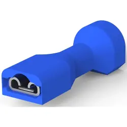 Insulated flat plug sleeve, 4.75 x 0.81 mm, 1.31 to 2.08 mm², AWG 16 to 14, brass, tin-plated, blue, 3-520276-2