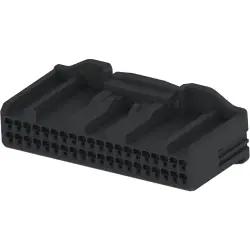 Socket, unequipped, 40 pole, straight, 2 rows, black, 1674312-2