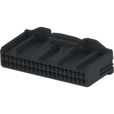 Socket, unequipped, 40 pole, straight, 2 rows, black, 1674312-2 - 1