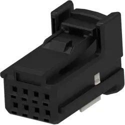 Socket, unequipped, 8 pole, straight, 2 rows, black, 1379659-1