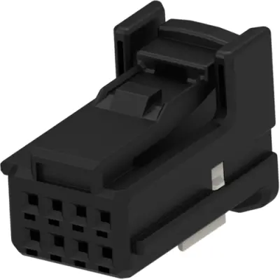 Socket, unequipped, 8 pole, straight, 2 rows, black, 1379659-1 - 1