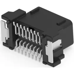Plug, 16 pole, straight, 2 rows, black, 1717396-2