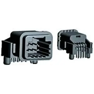 Plug, 8 pole, angled, 2 rows, black, 1379684-1 - 1