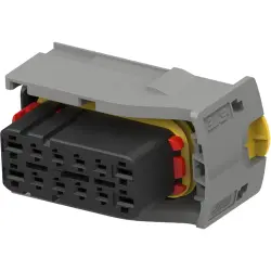Socket, unequipped, 12 pole, straight, 2 rows, black, 284848-1