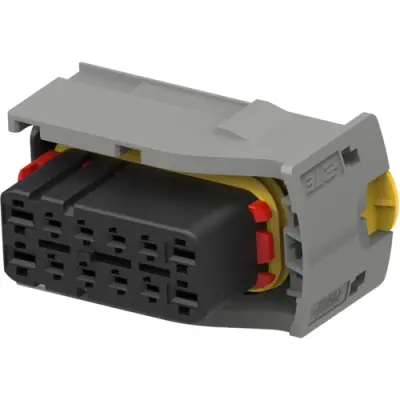 Socket, unequipped, 12 pole, straight, 2 rows, black, 284848-1 - 1