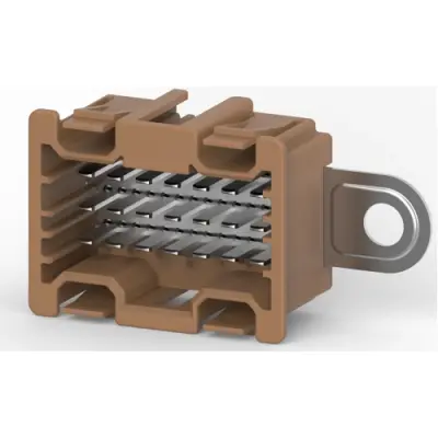 Plug, 21 pole, straight, 3 rows, brown, 1534188-1 - 1