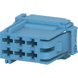 Socket, unequipped, 6 pole, straight, 2 rows, blue, 6-968970-1