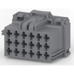 Socket, unequipped, 18 pole, straight, 3 rows, gray, 8-968974-1