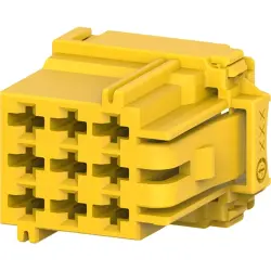 Socket, unequipped, 9 pole, straight, 3 rows, yellow, 8-968971-1