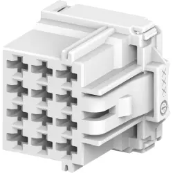 Socket, unequipped, 12 pole, straight, 3 rows, natural, 7-968972-1