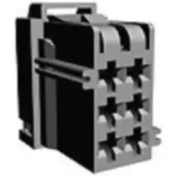 Socket, unequipped, 6 pole, straight, 2 rows, gray, 8-968970-2