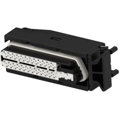 Socket, unequipped, 52 pole, angled, 4 rows, black, 1393450-3 - 1