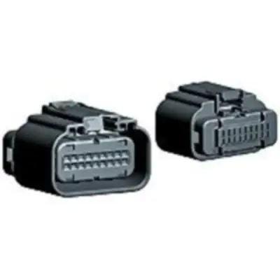 Socket, unequipped, 16 pole, straight, 2 rows, black, 1438031-1 - 1
