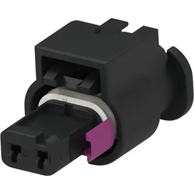 Socket, unequipped, 2 pole, straight, 1 row, black, 1-1670916-1 - 1