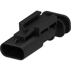 Plug, unequipped, 3 pole, straight, 1 row, black, 1-1703494-1