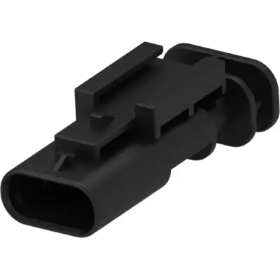 Plug, unequipped, 3 pole, straight, 1 row, black, 1-1703494-1 - 1
