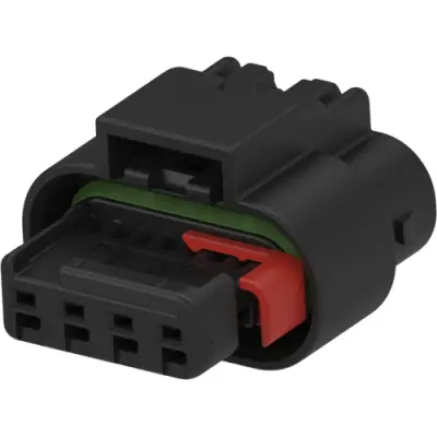 Socket, unequipped, 4 pole, straight, 1 row, black, 1-1456426-1 - 1