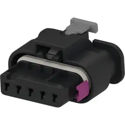 Socket, unequipped, 5 pole, straight, 1 row, black, 1-1718806-1