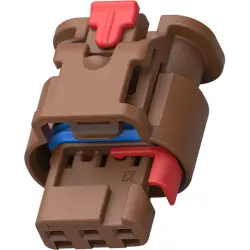 Socket, unequipped, 3 pole, straight, 1 row, brown, 2098541-5