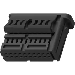 Socket, unequipped, 20 pole, straight, 2 rows, black, 2141404-1